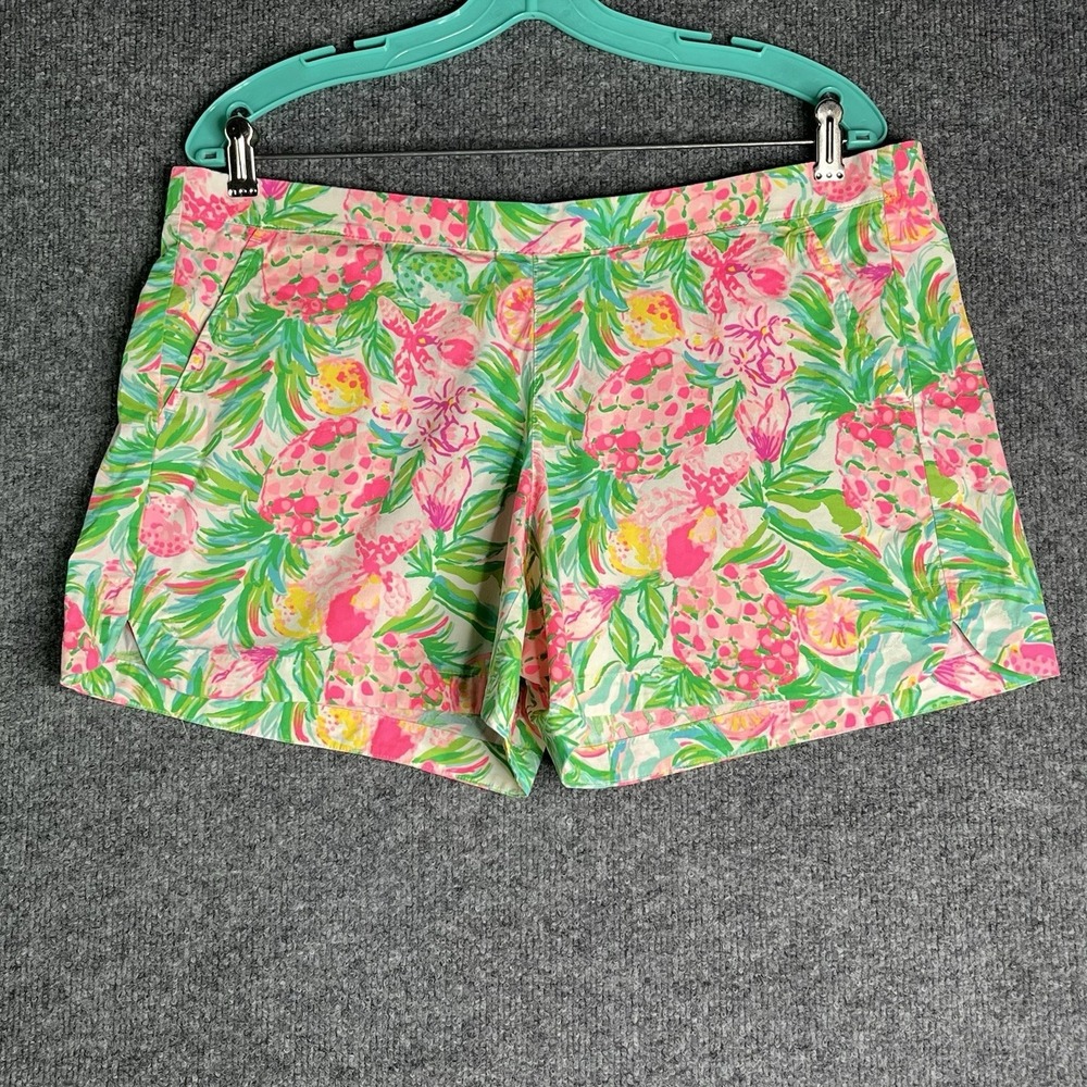 Lilly Pulitzer Ocean View Shorts Large Vibrant Tropical Summer Beach Chic Preppy